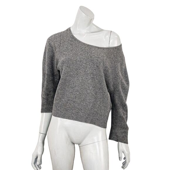 Raquel Allegra Women's Distroyed ripped 100% Cashmere Sweater in Gray sz 3 - Picture 1 of 13